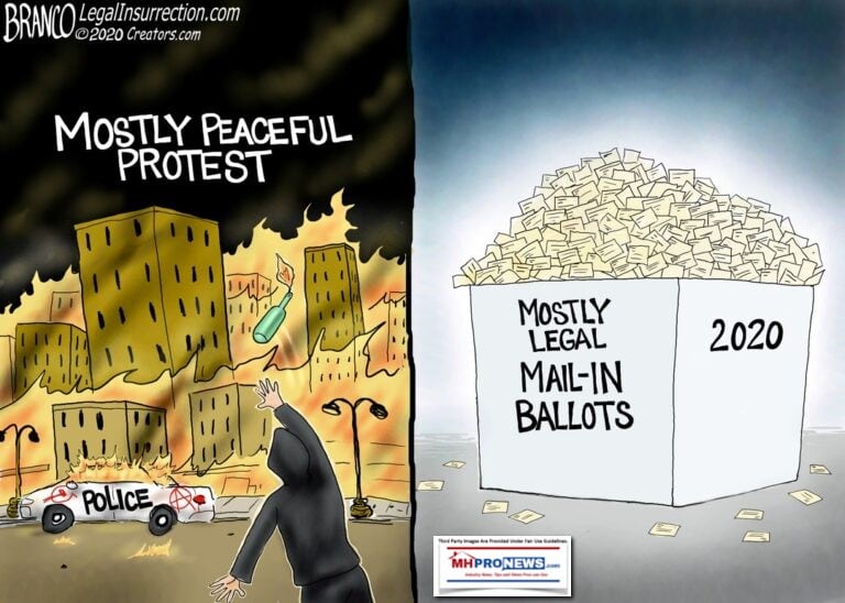 BrancoCartoonMostPeacefulProtestsMostlyLegalMailInBallots2020MHProNews