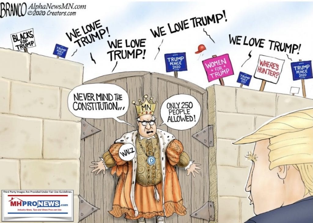 BrancoCartoonNeverMindtheConstitutionGovTimWalzKingWithTrumpSupportersOutsideWallMHProNews