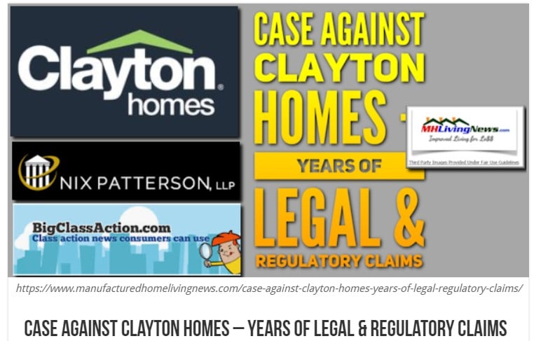 CaseAgainstClaytonBigClassActionLawsuitsManufacturedMHLivingNewsProNews