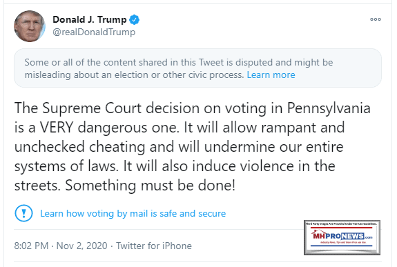 DonaldJTrumpNov2TweetAboutSCOTUSRulingonPACaseMHProNewsFactCheckReport