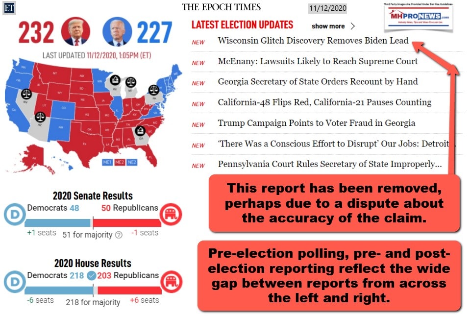 EpochTimes11.12.2020ElectoralMap232TrumpV227BidenSenate48Dem50Republicanouse218Dem203RepublicanMHProNews