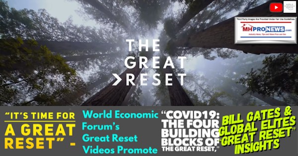 GreatResetVideoWorldEconomicForumLogoTimeForGreatResetWorldEconomicForumLogoGreatResetVideosPromoteCOVID19FourBuildingBlocksGreatResetBillGatesElitesGreatResetViganoMHProNews