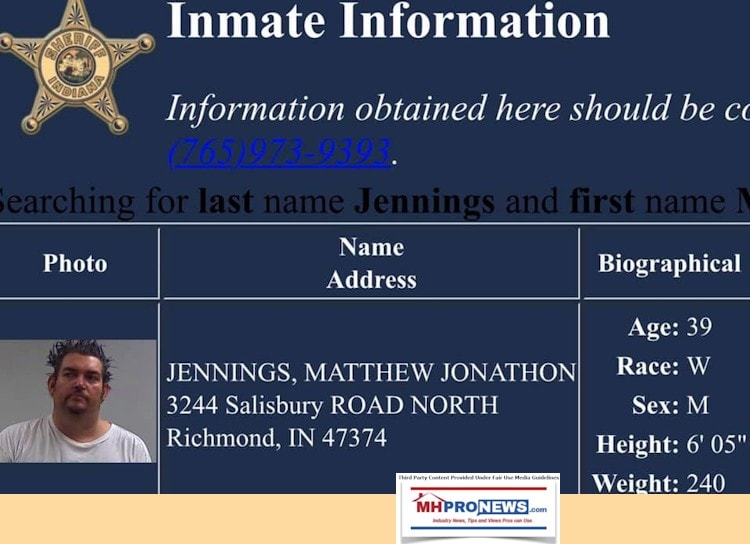 InmateInformationIndianaSherriffOfficeMatthewJonathonJenningsRichmondIndianaPHOTOpicMHProNews