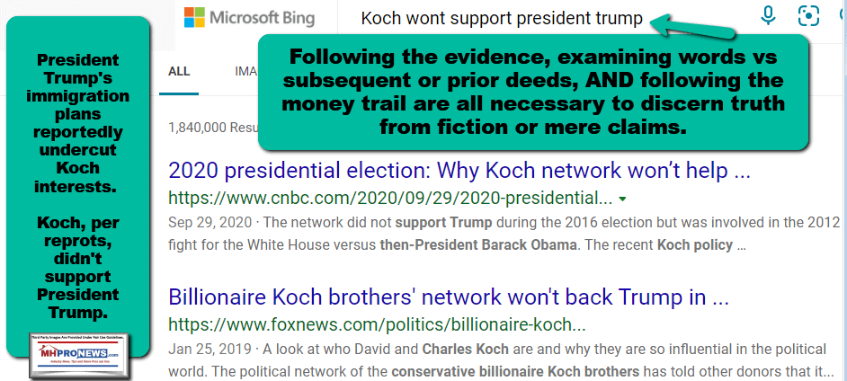 KochWontSupportPresidentTrumpSortingOutTruthFromClaimsMHPronews