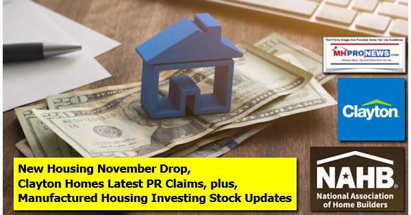 NewHousingNovemberDropNAHBlogoClaytonHomesLOGOLatestPRClaimsManufacturedHousingInvestingStockUpdatesMHProNews