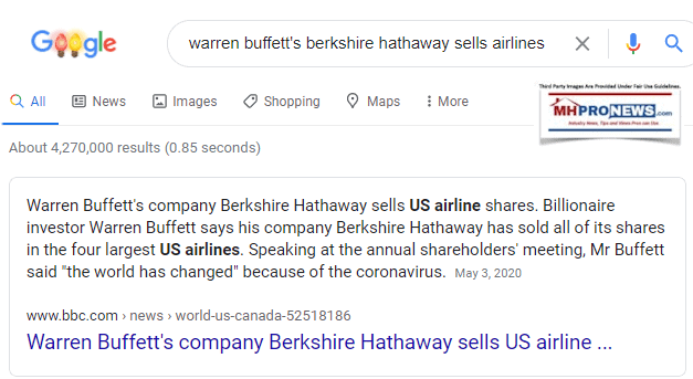 WarrenBuffettSellsAirlineStocks2020MHProNews