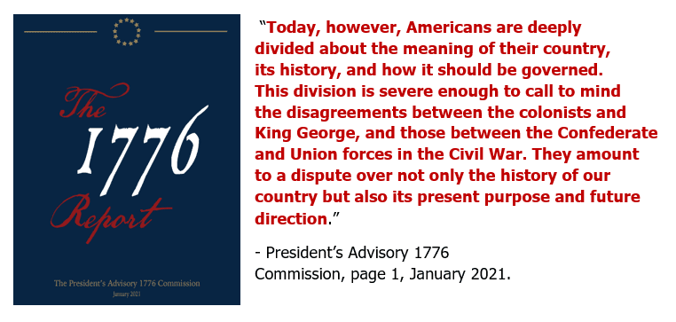 1776CommissionReportQuotesTodayAmericansDividedLikeColonistsKingGeorgeOrCivilWarDisputeCountryPurposesFutureDirectionMHProNewsQuoteableQuote