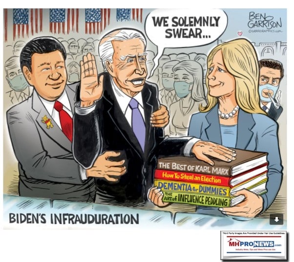 BidenInfradulationChairmanXiHoldingBidenGrrr8GraphicsBenGarrisonCartoonMarxStealElectionInfluencePeddlingHunterWithBongMHProNews