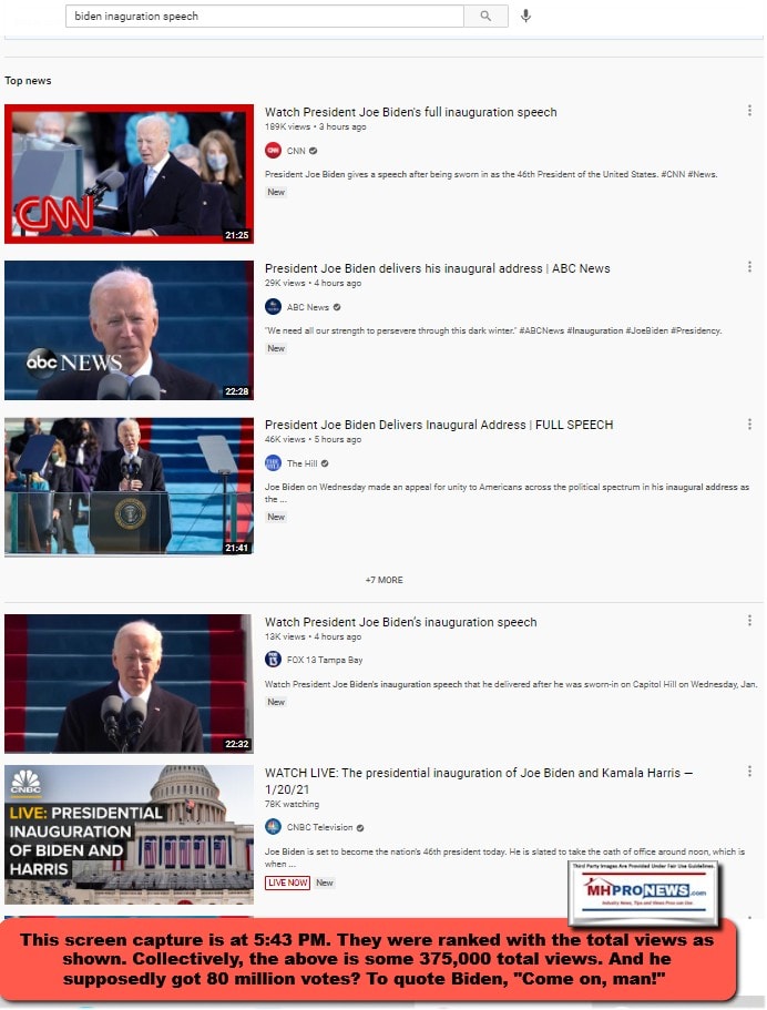 BidenInnagurationVideosYouTubeSearch