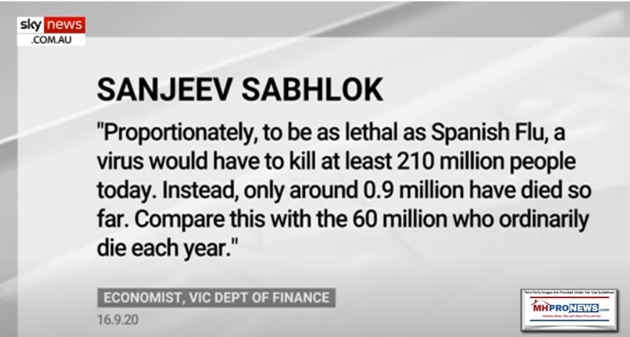 SkyNewsSanjeevSabholokEconVicDeptFinQuoteProportionatelyAsLethalAsSpanishFluWouldHaveToKill210MillionPeopleQuoteMHProNews