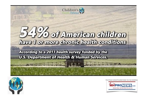 ChildrensHealthDefenseLogoQuote54PercentAmericanChildren1OrMoreChronicHealthCondition2011HHSStudyMHProNews