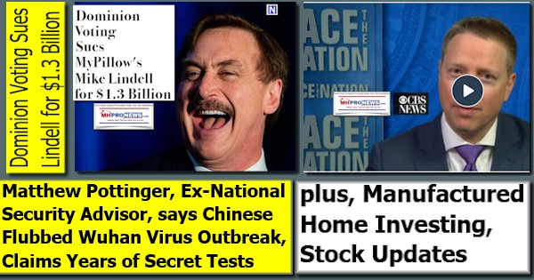 DominionSuesLindell1.3BMatthewPottingeEx-NatlSecAdvisorChineseFlubbedWuhanVirusOutbreakYearsSecretTestsPlusManufacturedHomeInvestingStockUpdates