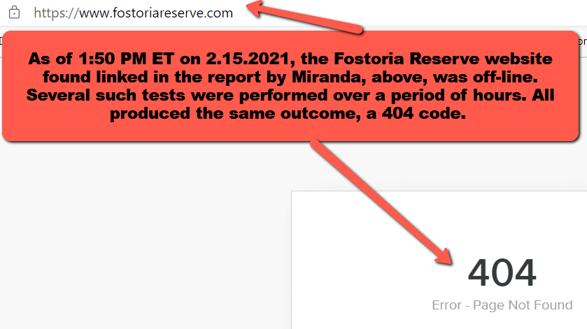 FostoriaReserve404CodeWebsiteNotFoundMHProNews