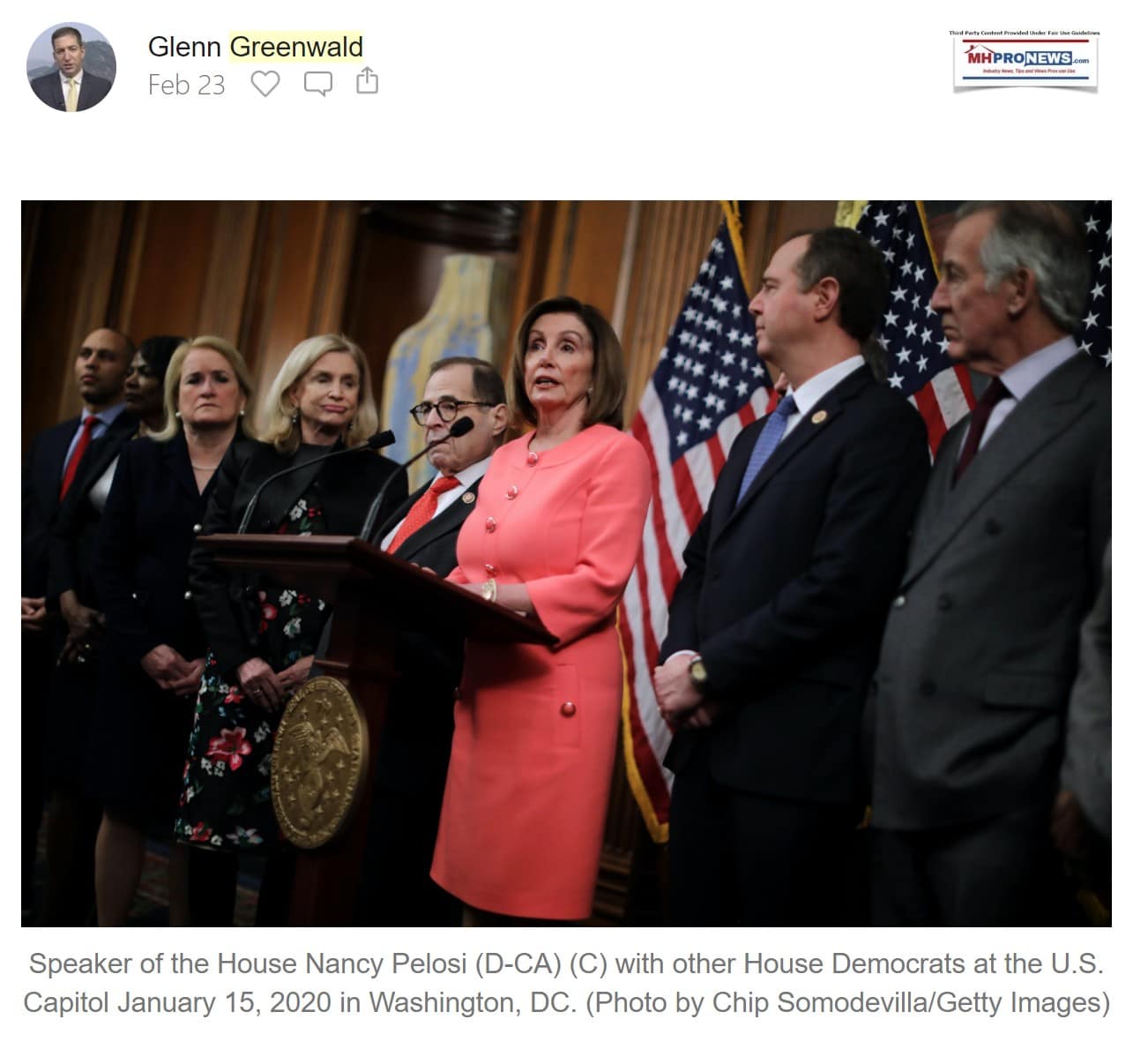 GlennGreenwaldPhotoHouseSpeakerNancePelosiCA-DHouseDemocratsUSCapitolJan152021MHProNews - Copy