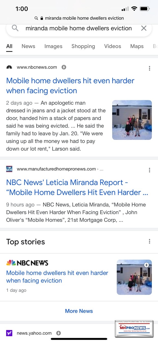 LeticiaMirandaNBCNewsBusinessReporterMObileHomeDwellersEvictionMHProNewsScreenCaptureFactCheck