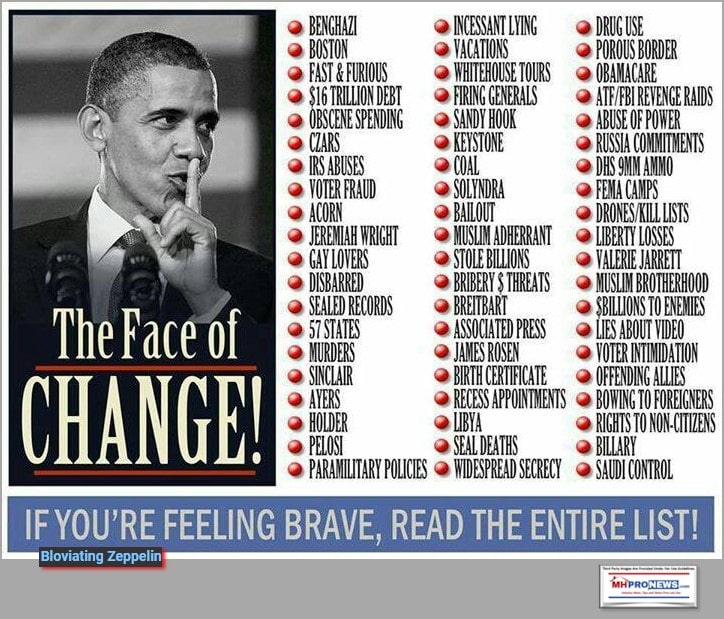 POTUSBarackObamaPhotoFaceOfChangeScandalsListInfographicMHProNews