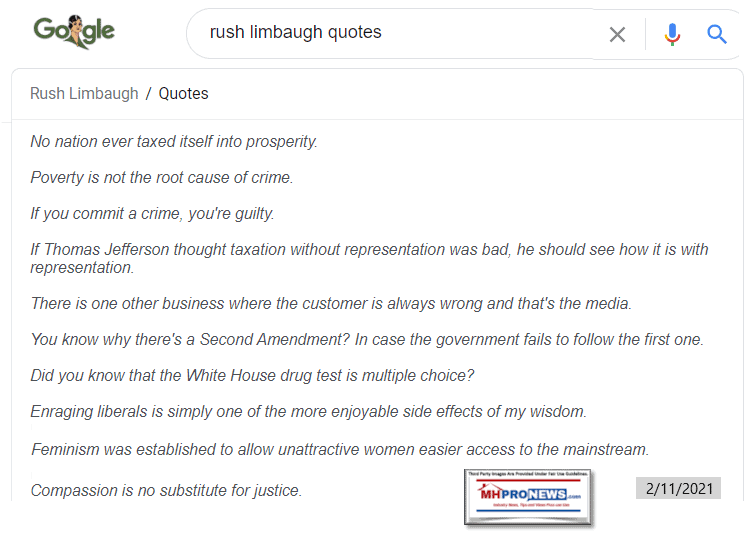 RushLimbaughQuotesGoogleNoNationEverTaxedItselfIntoProsperityReasonForSecondAmendmentIsInCaseGovtFailsToFollowFirstAmendmentMHProNews