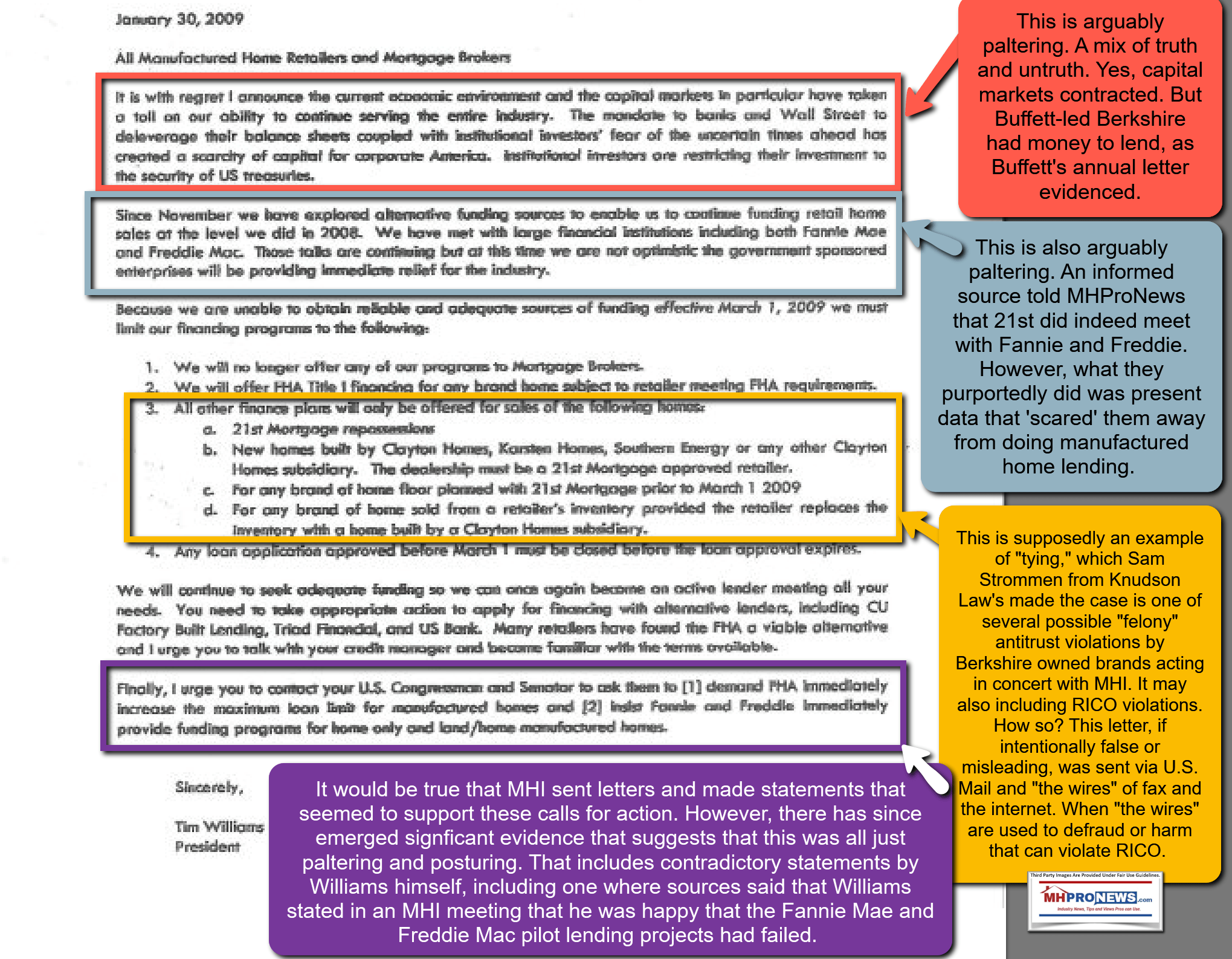 21stMortgageCorpLogoLetterHeadTimWilliamsJan30.2009Analysis3.29.2021AllegedExamplesAntitrustRICOViolationsMHProNewsFactCheck