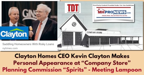 ClaytonHomesLOGOKevinClaytonCEOpicWarrenBuffettPersonalAppearanceCompanyStorePlanningCommissionSpiritsMeetingLampoonMHProNews