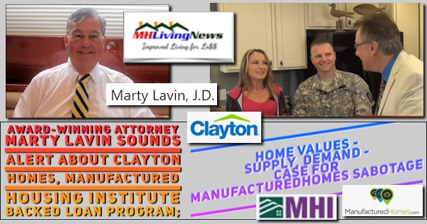 MartyLavinAlertClaytonHomesLogoManufacturedHousingInstituteLogoManufacturedHomes-comLOGOBackedLoanProgramHomeValuesSupplyDemandCaseManufacturedHomes-comSabotageMHLivingNews