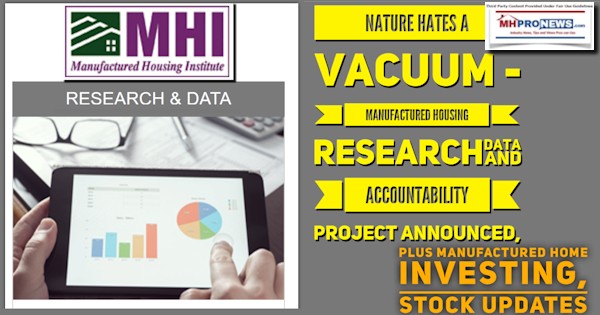 NatureHatesVacuumManufacturedHousingInstituteLOGOResearchDataAccountabilityProjectAnnouncedPlusManufacturedHomeInvestingStockUpdatesMHProNewsLOGO