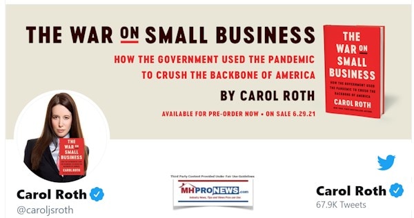 CarolRothWarOnSmallBusinessGovtUsedPandemicCrushBackboneAmericaBookTwitterCarolRohtPhoto