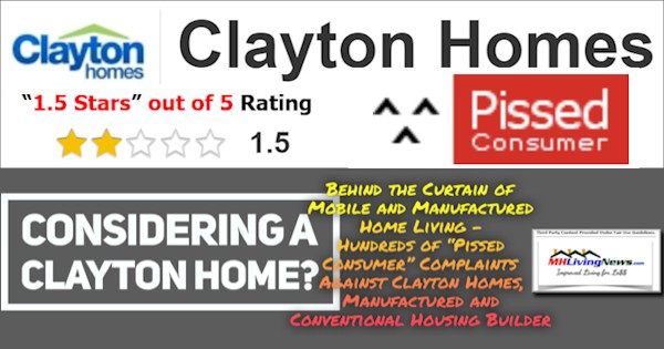 ClaytonHomesLOGOPissedConsumerLOGO1.5StarRatingConsideringClaytonHomeHundredsPissedConsumerComplaintsClaytonHomesMobileManufacturedConventionalHousingBuilderMHLivingNewsLOGO