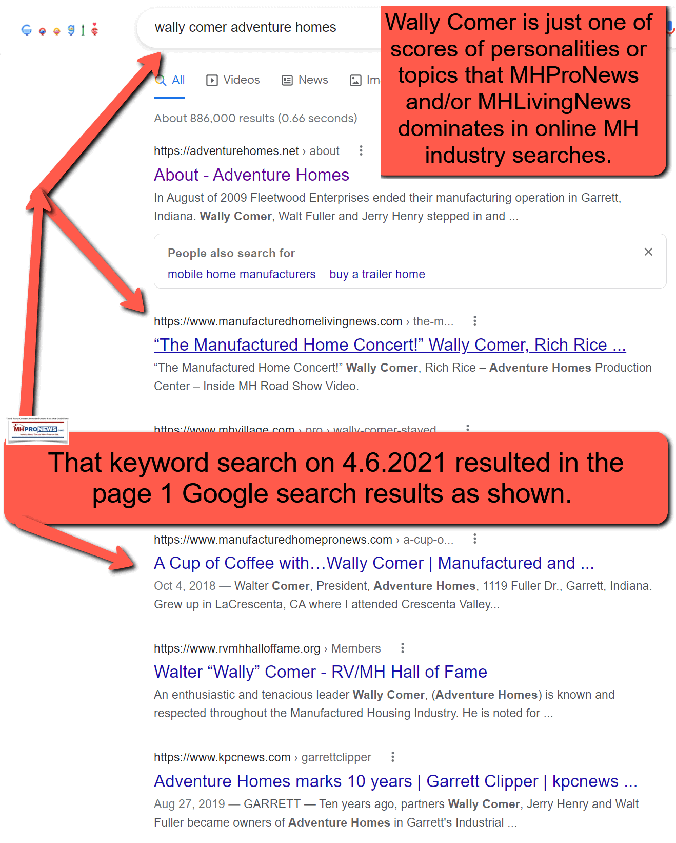 WallyComerAdventureHomes4.6.2021GoogleSearchResultsMHProNews