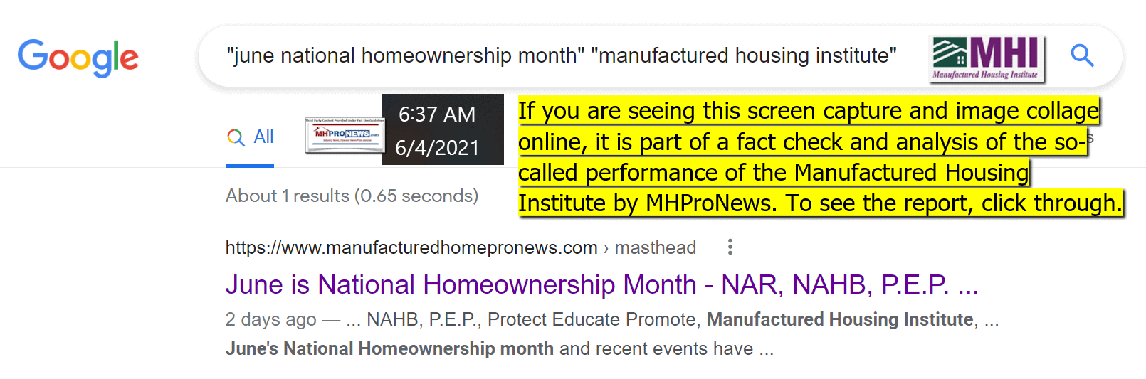 JuneNationalHomeOwnershipMonthManufacturedHousingInstituteLOGOManufacturedHomeProNewsJune4.2021FactCheckAnalysis