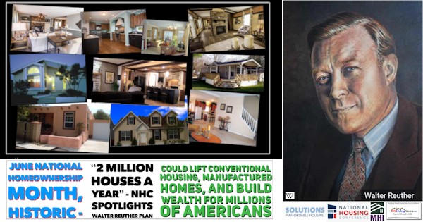 JuneNtlHomeOwnershipMo2MillionHomesYRWalterReuterNationalHousingConferenceLogoPlanBuiltWealthMHI-LogoManufacturedHousingInstituteLogoMHLivingNewsLogo