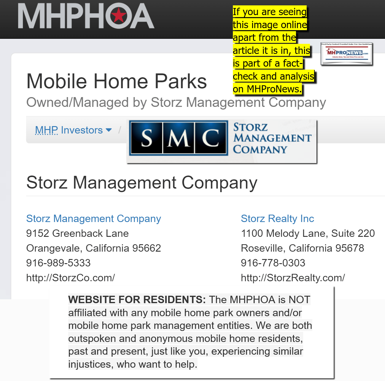 MHPHOALogoStorzManagementCompanyStorzRealtyIncMHProNewsFactCheck