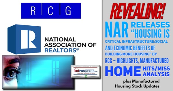 NARlogoRosenConsultingGroupLogoRevealingNARreleasesHousingCriticalInfrasctureEconomicBenefitsBuildingMoreHousingHighlightsManufacturedHomeHitsMissAnalysisMHProNews