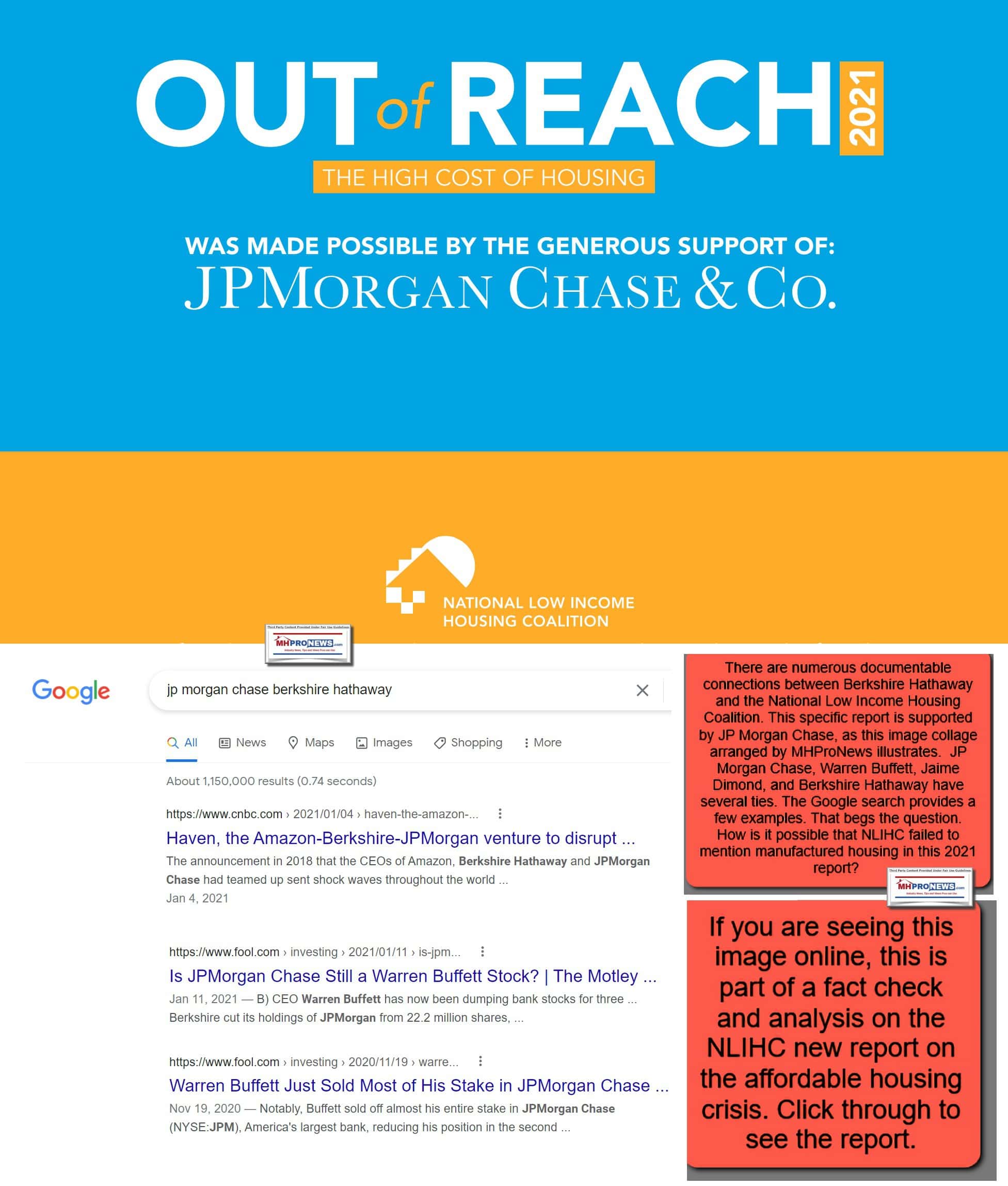 OutOfReach2021NationalLowIncomeHousingCoalitionReportLOGOSupportedByJPMorganChaseBerkshireHathawayMHProNewsFactCheck