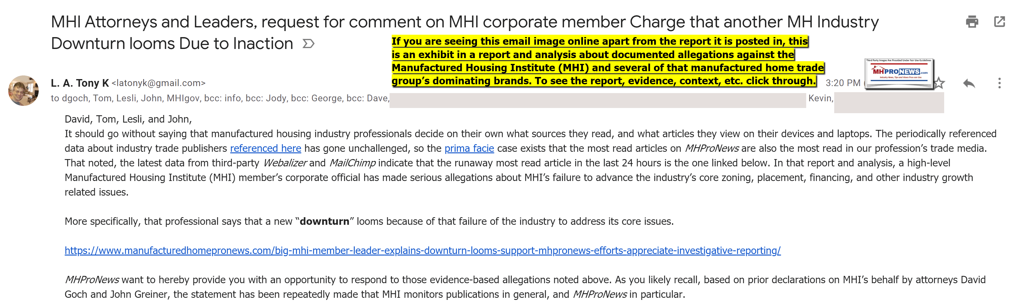 ManufacturedHousingInstituteEMAIL3.20pm8.10.2021ManufacturedHousingInstituteEmailAddressMHProNewsFactCheckAnalysisReportExhibit