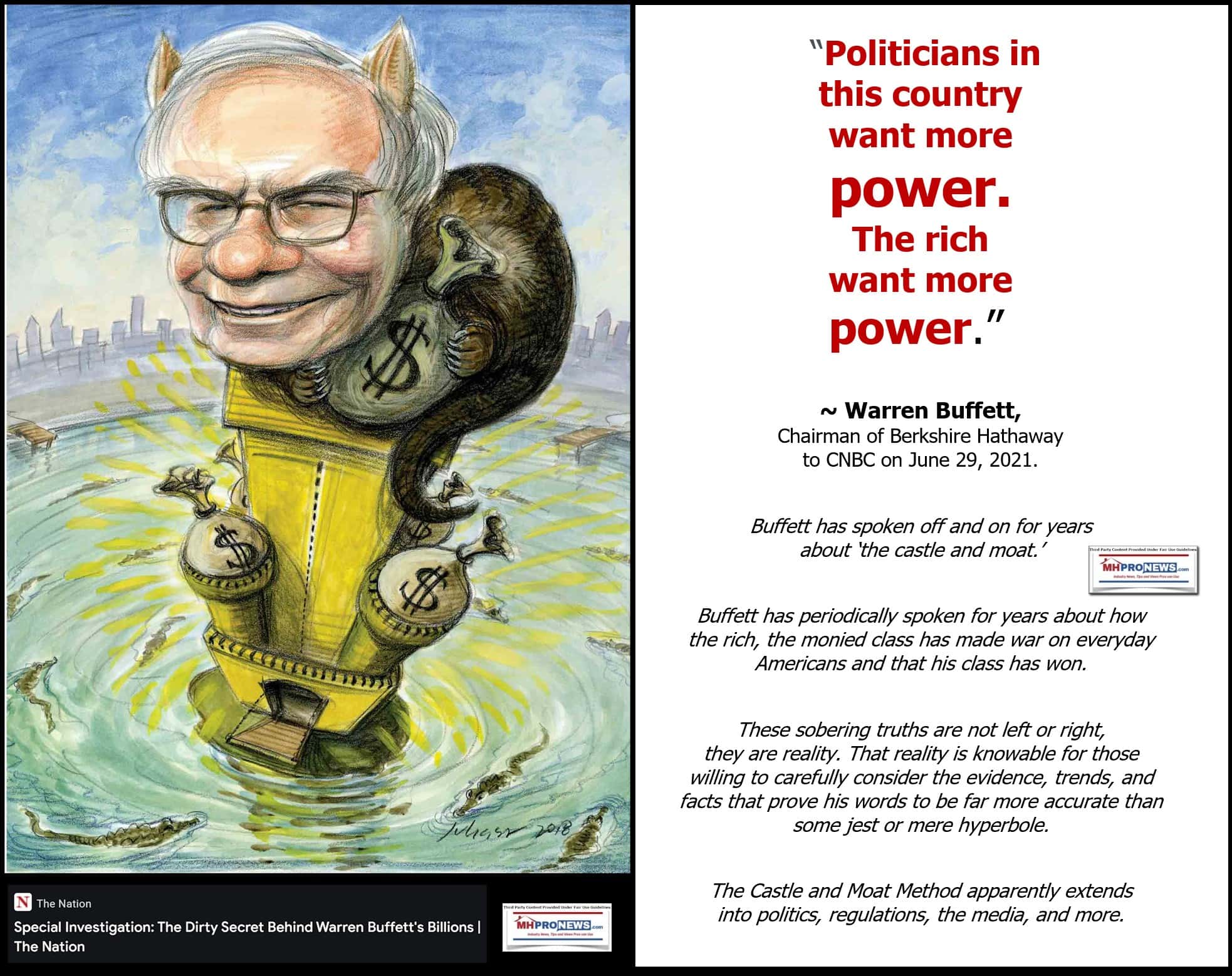 PoliticiansInThisCountryWantMorePowerTheRichWantMorePowerWarrenBuffettQuoteMHProNewQuotableQuoteCommentaryNationCastleMoatImage