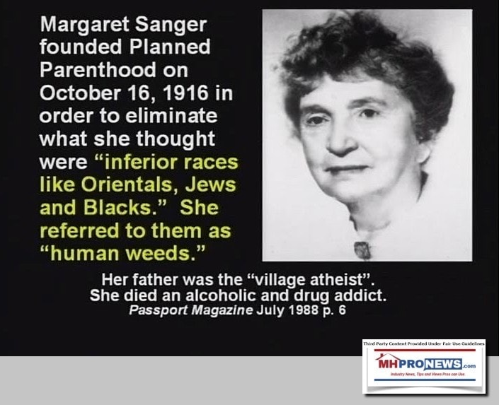 MargretSangerPicBlogspotFounderPlannedParenthoodEiminateWhatSheSaidWasInferiorRacesOrientalsJewsBlacksHumanWeedsMHProNewsQuote