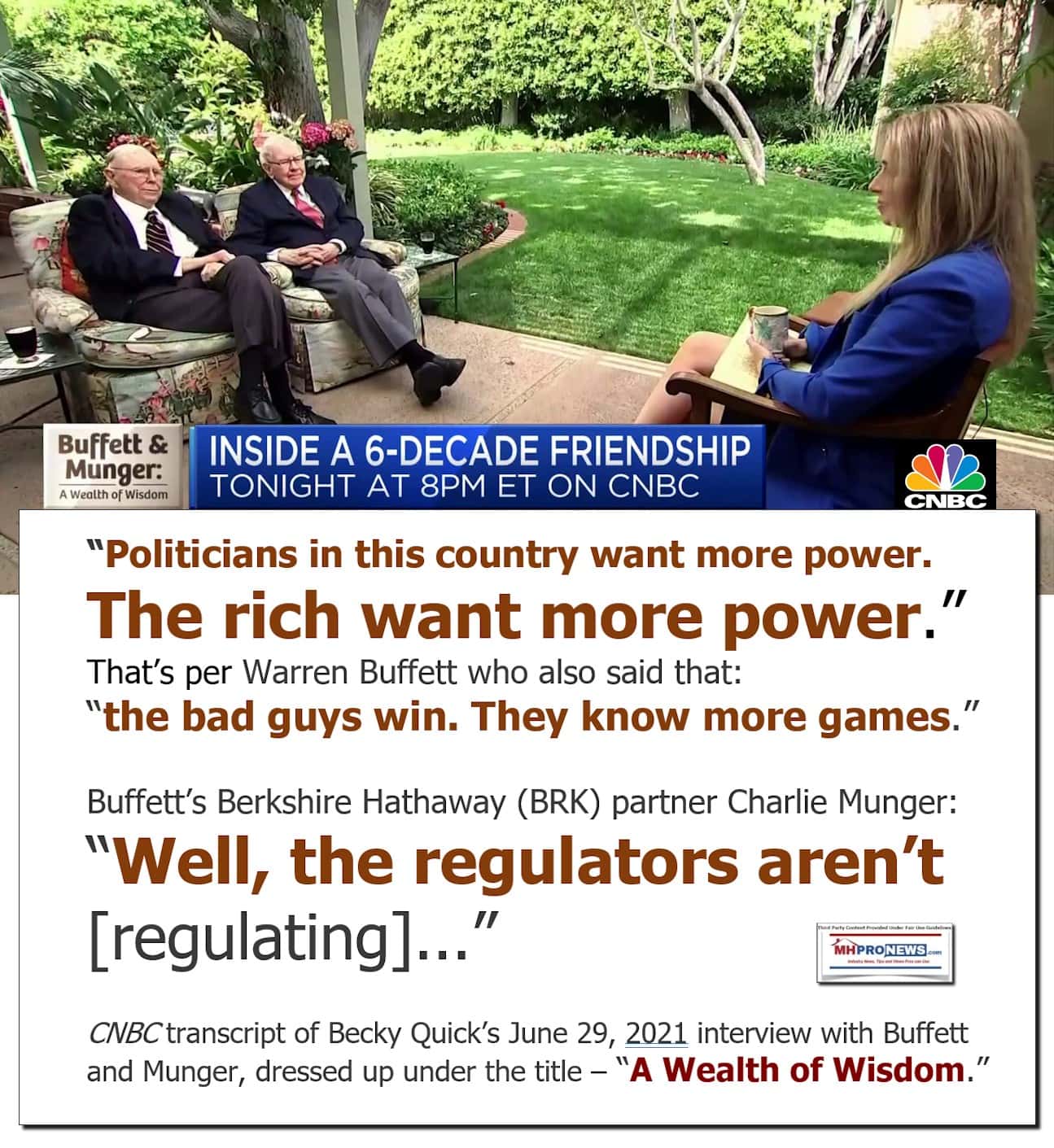 PoliticiansInThisCountryWantMorePowerTheRichWantMorePowerUSAWarrenBuffettQuoteCharlieMungerRegulatorsArentRegulatingQuotesMHProNews