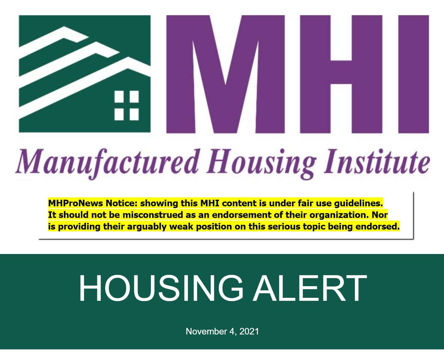 ManufacturedHousingInstituteOversizedLogoMHIbigLogoMHIHousingAlertHeaderNov4.2021