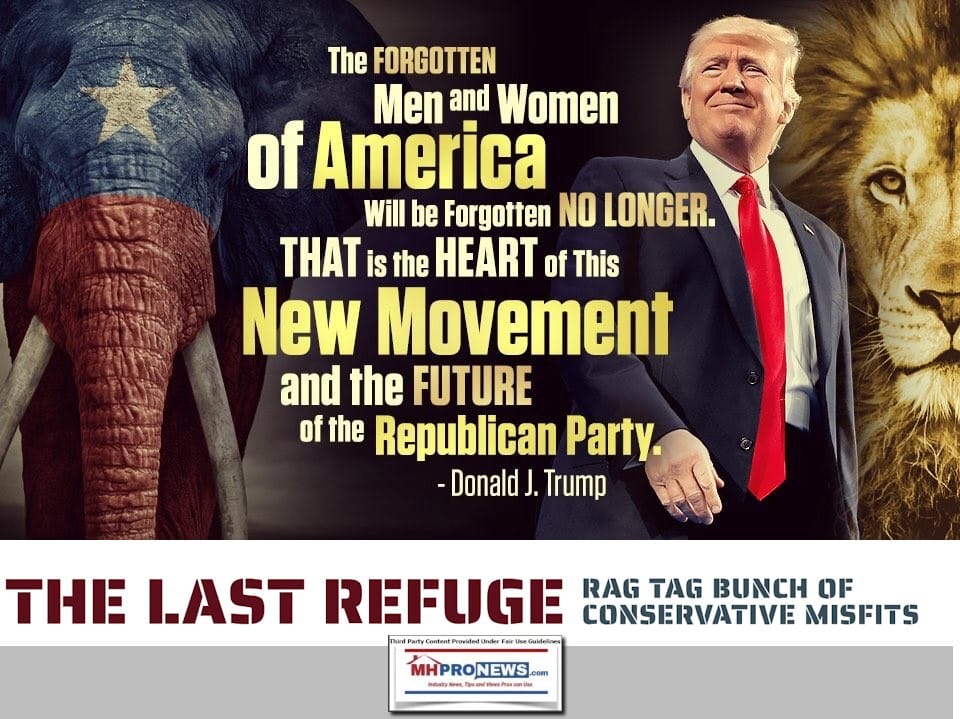 TrumpPhotoRedWhiteBlueElephantLionTrumpQuoteForgottenMenWomenOfAmericanForgottenNoLongerHeartOfMovementFutureRepublicanPartyTheLastRefugeLogoRagTagBunchConservativeMisfits