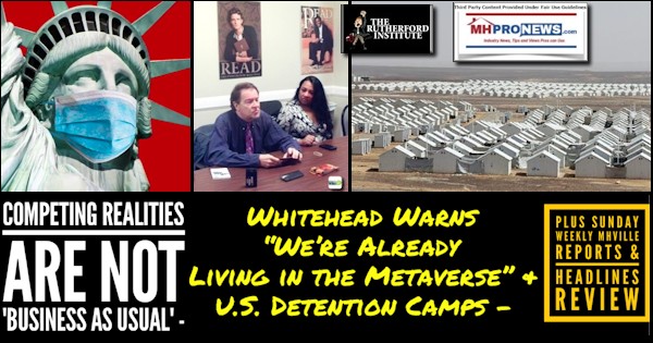 WhiteheadWarnsWereLivingInMetaverseUSDetentionCampsLibertyStatueMaskedRutherfordInstituteLogoJohnWhiteheadPicUSDetentionCampsPlusSundayWeeklyReportsHeadlinesReviewMHProNews