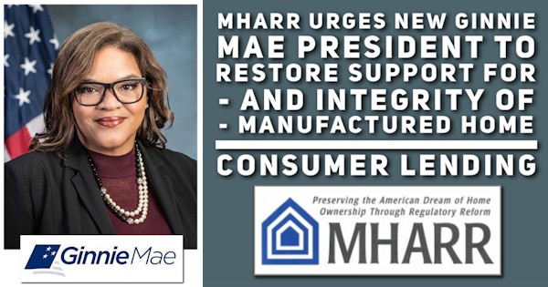 AlannaMcCargoGinnieMaePresidentMHARRUrgesNewGinnieMaePresidentRestoreSupportIntegrityManufacturedHomeConsumerLendingManufacturedHousingAssocRegulatoryReformLogoPic