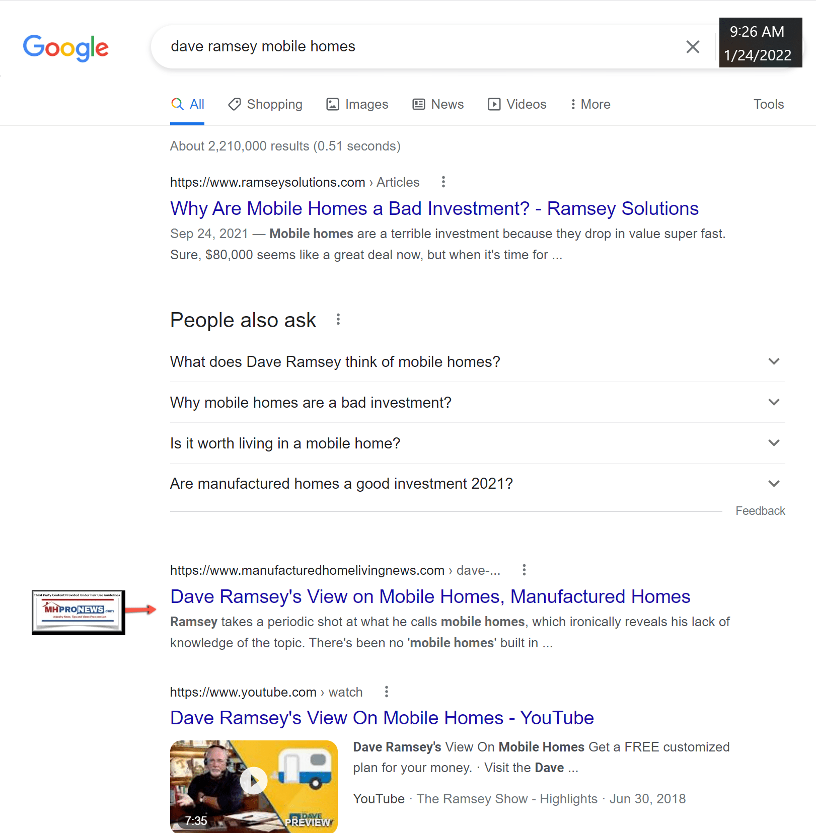 DaveRamseyMobileHomesDaveRamseySolutionsGoogleSearch1.24.2022MHLivingNewsNumber2Result