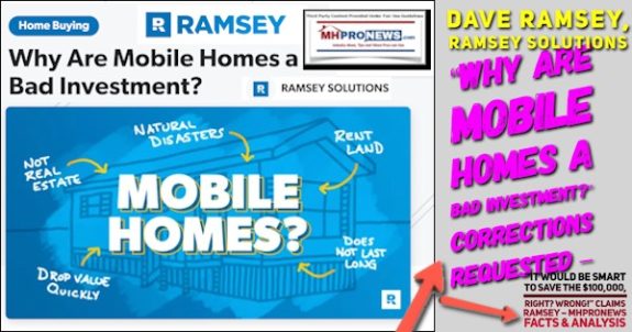 DaveRamseyRamseySolutionsLOGOWhyAreMobileHomesBadInvestmentCorrectionsRequestedItWouldBeSmartSave$100000RightWrongClaimsRamseyMHProNewsFactsAnalysis