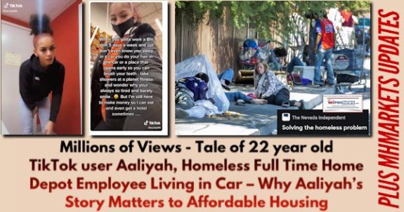 MillionsViewsTale22YearOldTikTokUserAaliyahHomelessFullTimeHomeDepotEmployeeLivingInCarWhyAaliyahsStoryMattersAffordableHousingManufactured HomesplusMHMarketsMHProNews