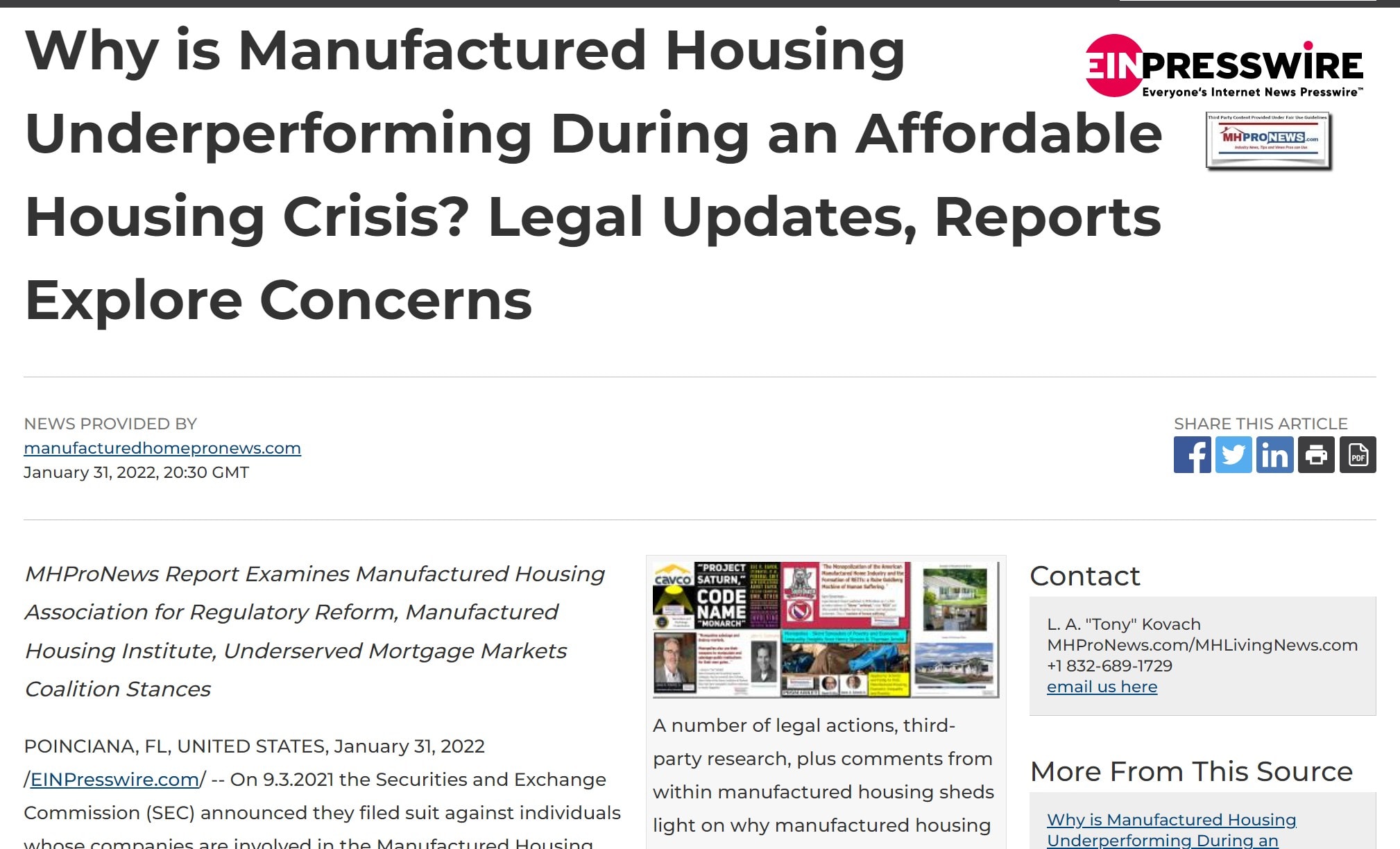 WhyIsManufacturedHousingUnderperformingDuringAnAffordableHousingCrisis-EINlegalUpdatesReportsExploreConcerns-MHProNews