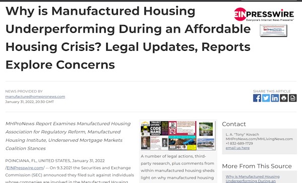 WhyIsManufacturedHousingUnderperformingDuringAnAffordableHousingCrisis-EINlegalUpdatesReportsExploreConcerns-MHProNews600