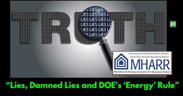 LiesDamnLiesAndDOEsManufacturedHousingEnergyRuleManufacturedHousingAssocForRegulatoryReformlogoMHARRlogo