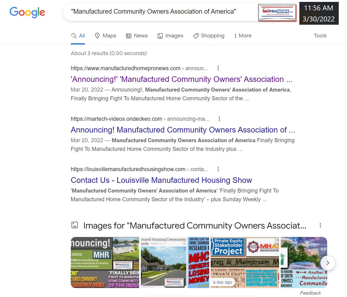 ManufacturedCommunityOwnersAssociationOfAmericaMCOAAGoogleSearch3.30.2022All