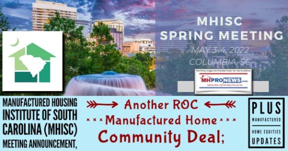 ManufacturedHousingInstituteOfSouthCarolinaLOGO-MHISC-logoMeetingAnnouncementAnotherROCManufacturedHomeCommunityDealPlusManufacturedHomeEquitiesUpdatesMHProNews