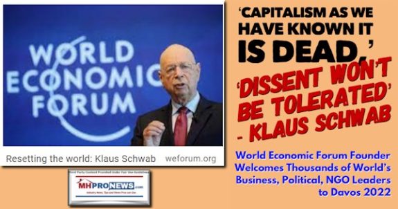 CapitalismAsWeHaveKnownItIsDeadDissentWontBeToleratedKlausSchwabWorldEconomicForumWEFFounderWelcomesThousandsWorldBusinessPoliticalNGOLeadersDavos2022MHProNews